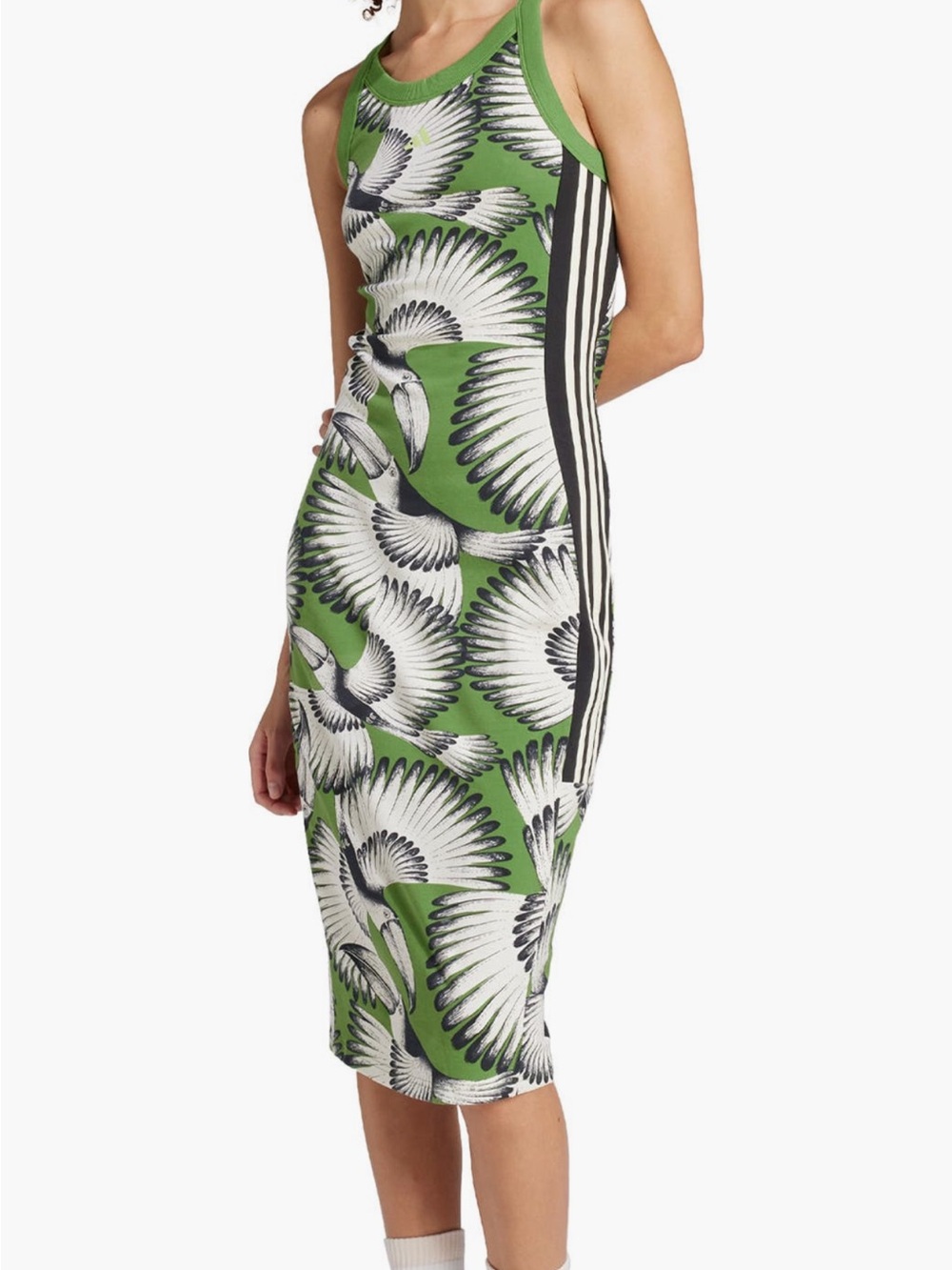 FARM Rio Green Bird-Print Racerback Midi Dress - Picture 5 of 5